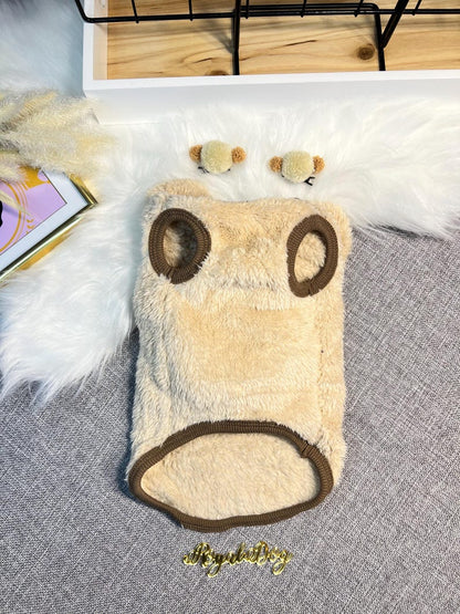 Snuggly Dog Sweater with Adorable Bear Clips | Perfect for Cold Days, winter warm puppy sweater for dogs, cosy pet clothes, dog sweater