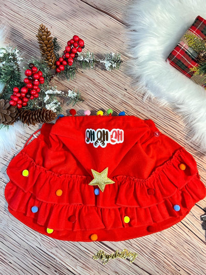 Festive Red Cape Tree for Your Furry Friends , Christmas tree Dog costume, festive holiday photo prop Santa tree costume, Dog holiday gift