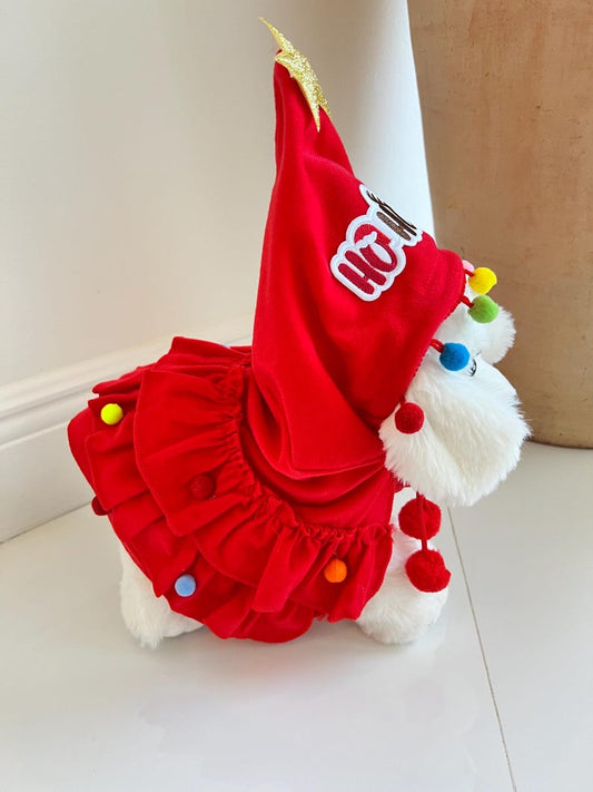 Holiday Red Cape Tree: Perfect for Pets' Christmas Fun! Christmas tree Dog costume, festive holiday photo prop Santa tree costume, Dog gift