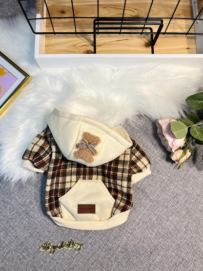 Snuggly Bear Hooded Pet Sweatshirt - Perfect for Paws and Cuddles! winter warm puppy sweater for dogs, cosy pet clothes, dog cat sweatshirt