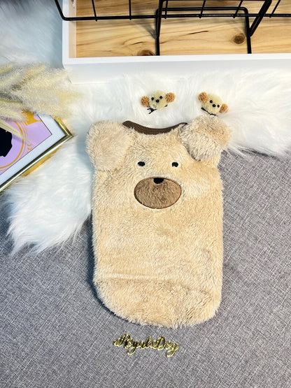 Snuggly Dog Sweater with Adorable Bear Clips | Perfect for Cold Days, winter warm puppy sweater for dogs, cosy pet clothes, dog sweater