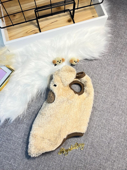 Snuggly Dog Sweater with Adorable Bear Clips | Perfect for Cold Days, winter warm puppy sweater for dogs, cosy pet clothes, dog sweater