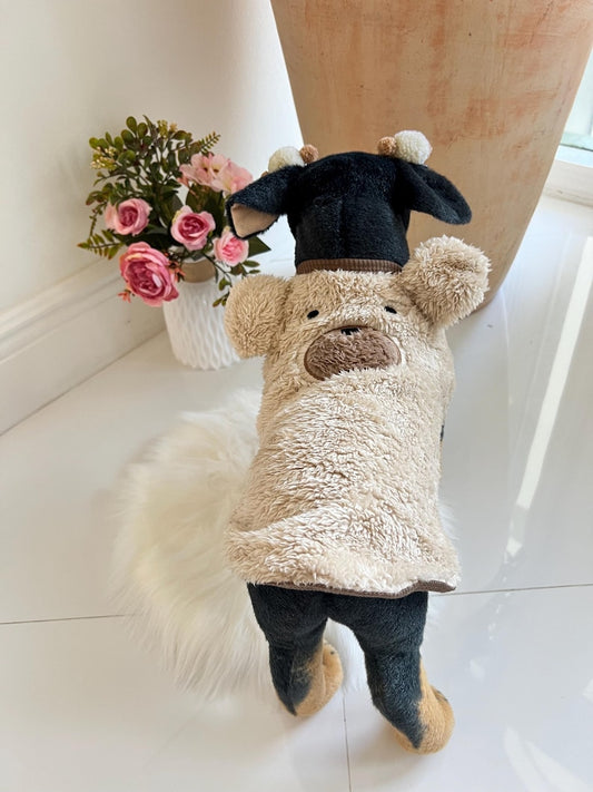 Snuggly Dog Sweater with Adorable Bear Clips | Perfect for Cold Days, winter warm puppy sweater for dogs, cosy pet clothes, dog sweater