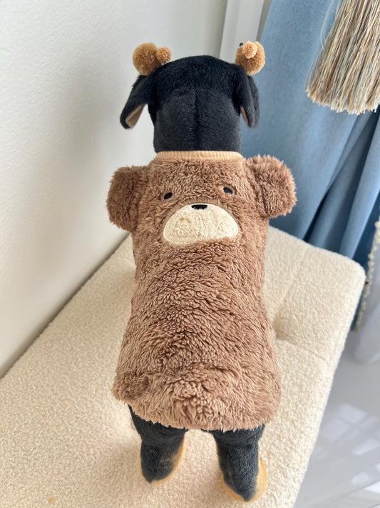 Snuggly Dog Sweater with Adorable Bear Clips | Perfect for Cold Days, winter warm puppy sweater for dogs, cosy pet clothes, dog sweater