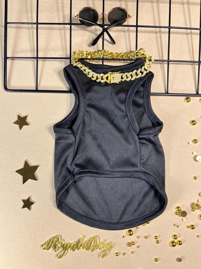 Dog Rapper Shirt, Hip Hop Dog Outfit, Funny Dog Clothes, Gold Chain Dog Shirt, Dog Party Costume, Small Dog Streetwear, Dog Gift Idea, gift