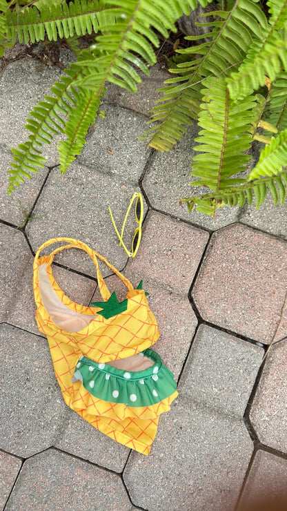 Pineapple Dog Dress with Heart Sunglasses: Summer Outfit Gift Set