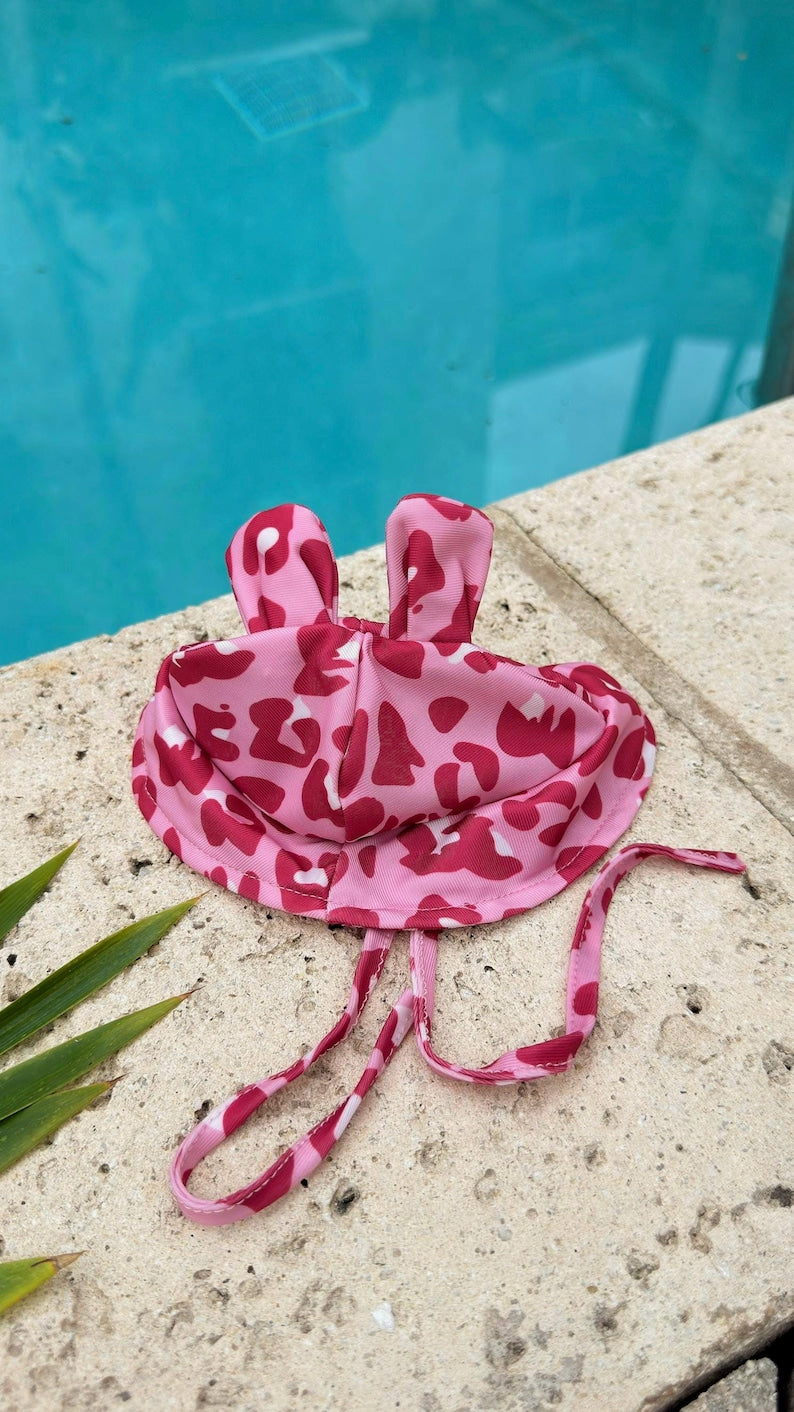 Pink Ruffle Dog Dress with Bunny Hat & Sunglasses: Summer Outfit for Small Dogs